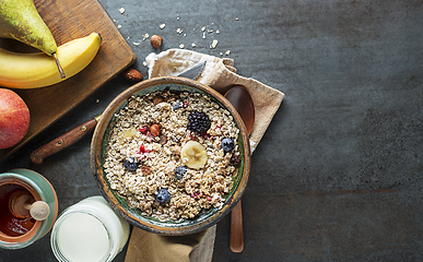 Image showing Oatmeal breakfast