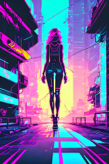 Image showing cyberpunk graffiti portrait illustration