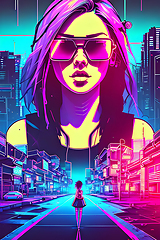 Image showing cyberpunk graffiti portrait illustration