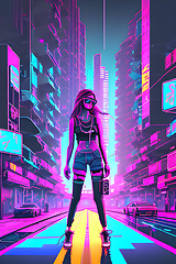 Image showing cyberpunk graffiti portrait illustration