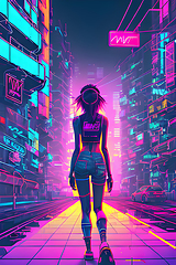 Image showing cyberpunk graffiti portrait illustration