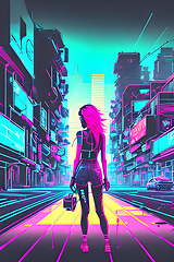 Image showing cyberpunk graffiti portrait illustration