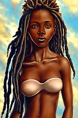 Image showing illustration of beautiful african girl