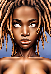 Image showing illustration of beautiful african girl