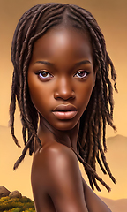 Image showing illustration of beautiful african girl