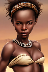 Image showing illustration of beautiful african girl