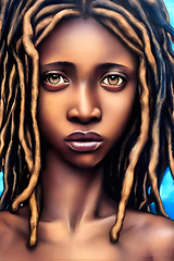 Image showing illustration of beautiful african girl