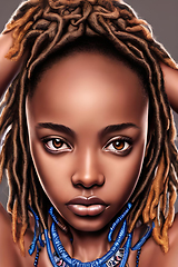 Image showing illustration of beautiful african girl