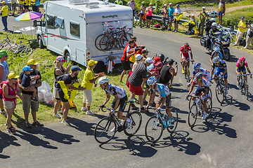 Image showing Group of Cyclists on Col du Grand Colombier - Tour de France 201