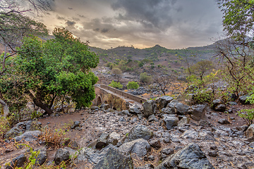 Image showing Stone bridge of Ethiopia over the Blue Nile.