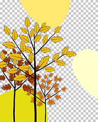 Image showing Autumn greeting doodle card