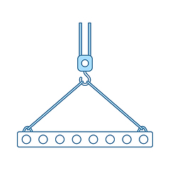 Image showing Icon Of Slab Hanged On Crane Hook