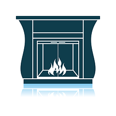 Image showing Fireplace With Doors Icon