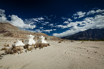 Image showing Chorten in Himalayas. Nubra valley, Ladakh, India