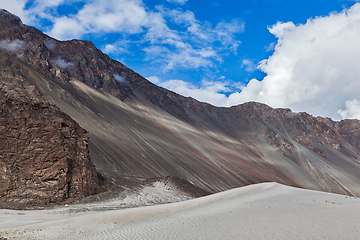 Image showing Sand dunes. Nubra valley, Ladakh, India