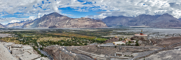 Image showing Panorama of Nubra valley in Himalayas