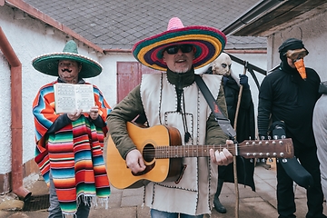 Image showing People attend the Slavic Carnival Masopust