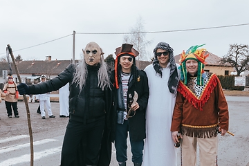 Image showing People attend the Slavic Carnival Masopust