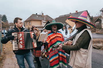 Image showing People attend the Slavic Carnival Masopust