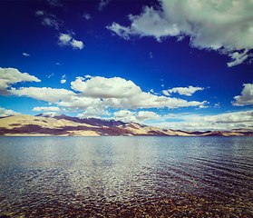 Image showing Lake Tso Moriri in Himalayas. Ladakh, India