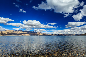 Image showing Lake Tso Moriri in Himalayas. Ladakh, India