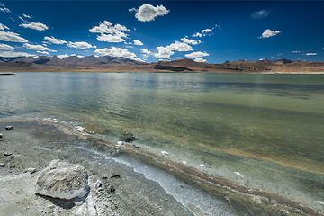 Image showing Himalayan lake Tso Kar in Himalayas, Ladakh, India