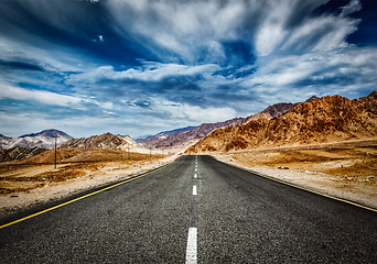 Image showing Road in Himalayas with mountains