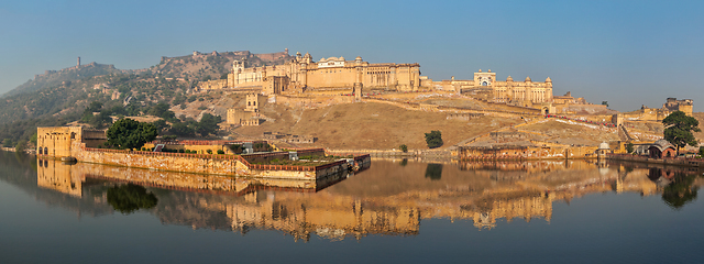 Image showing Panorama of Amer (Amber) fort, Rajasthan, India