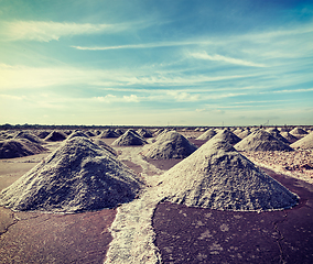 Image showing Salt mine at Sambhar Lake, Sambhar, Rajasthan, India