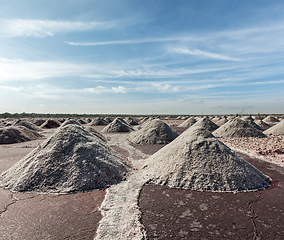 Image showing Salt mine at Sambhar Lake, Sambhar, Rajasthan, India