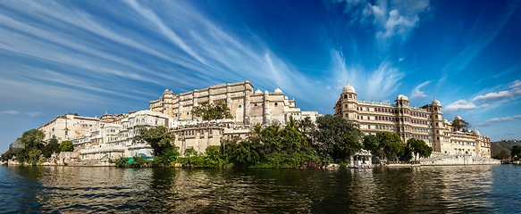 Image showing Panorama of City Palace. Udaipur, India