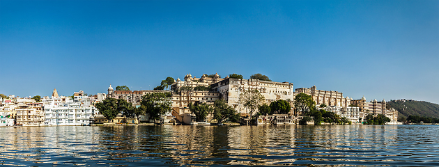 Image showing Panorama of City Palace. Udaipur, India