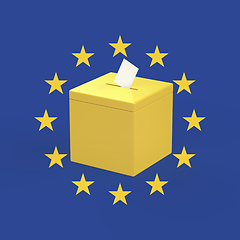 Image showing Ballot box with the flag of Europe