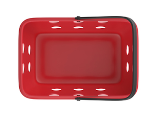 Image showing Top view of empty shopping basket