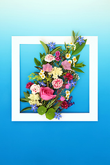 Image showing Edible Flower and Herb Abstract Summer Flowers Bouquet Compositi