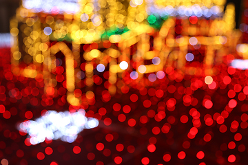 Image showing Bright Christmas decoration, abstract background out of focus