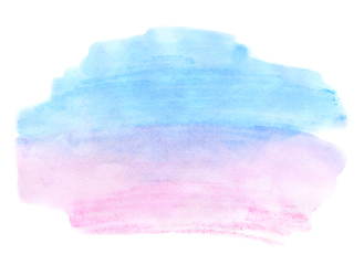 Image showing Blue and pink watercolor texture on white background