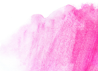 Image showing Pink watercolor texture on white background