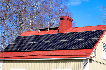 Image showing House with Rooftop Solar Panels