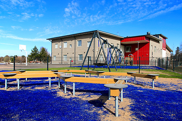 Image showing Kirkonkylan Koulu School and Modern Sports Yard