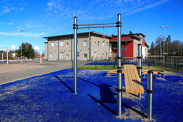 Image showing Kirkonkylan Koulu School and Outdoors Sports Yard