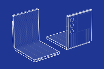 Image showing 3D models of foldable smartphones
