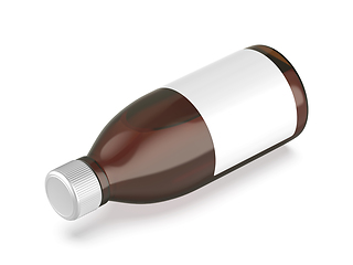 Image showing Glass bottle with cough medicine syrup