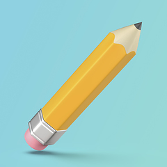 Image showing Yellow pencil with eraser
