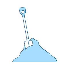 Image showing Icon Of Construction Shovel And Sand