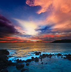 Image showing Ocean sunset