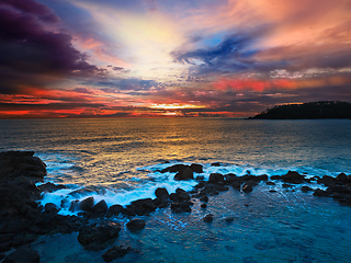 Image showing Ocean sunset