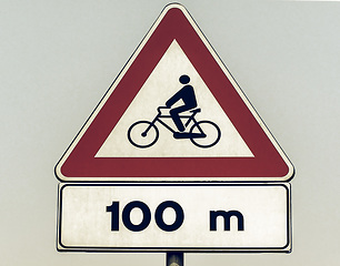 Image showing Vintage looking Bike sign