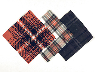 Image showing Vintage looking Tartan fabric sample