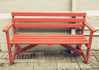 Image showing Vintage looking Red bench